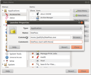 Ubuntu - Добавление KeePass в меню